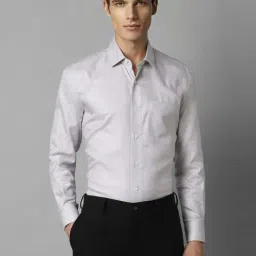 Louis Philippe White Cotton Regular Fit Texture Shirt-picture-35