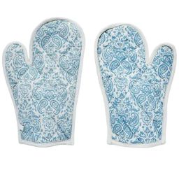 Swayam Blue Motif Printed Casement Cotton Pack of 2 Oven Gloves-image-75