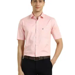 Allen Solly Pink Cotton Slim fit Geometric Shirt-image-93