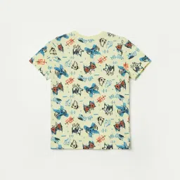 Fame Forever by Lifestyle Boys Lime Cotton Printed T-Shirt image 2