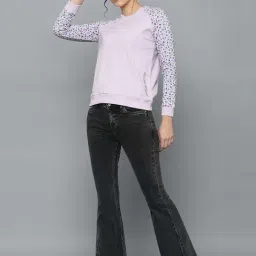 Allen Solly Purple Cotton Printed Sweatshirt image 4