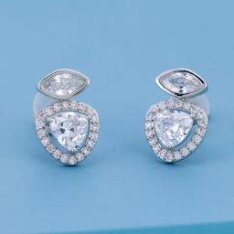 Kushal's Fashion Jewellery White Rhodium Polished Zircon Earring for Women-picture-34
