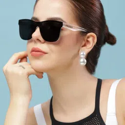 Resist Eyewear Black Wayfarer Polarized Unisex Sunglasses image 4