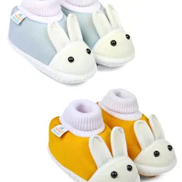 NESKA MODA Pack of 2 Kids Cotton Booties-image-33
