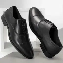 Red Tape Men Black Derby Shoes-image-44