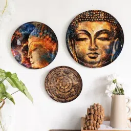 RITUALISTIC Nirvana Madhubani Brown Iron Printed Wall Art - Set of 3-picture-31