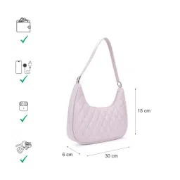 Fastrack Lilac Quilted Medium Hobo Bag image 4