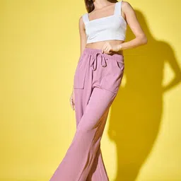 BUY NEW TREND Women Relaxed High-Rise Easy Wash Cargos Trousers-picture-15