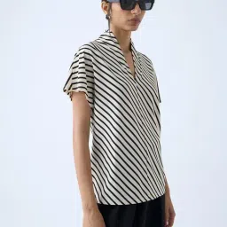 Wardrobe by Westside Beige Striped Top-image-63