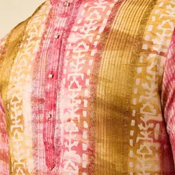 Diwas by Manyavar Ethnic Motifs Printed Mandarin Collar Straight Kurta with Pyjamas image 3