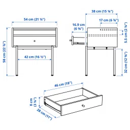 ikea rådmansö Bedside table, brown walnut effect, 54x38x58 cm image 5