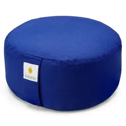 Sarveda Cylindrical Meditation Cushion made from Buckwheat Hulls - Royal Blue-picture-10