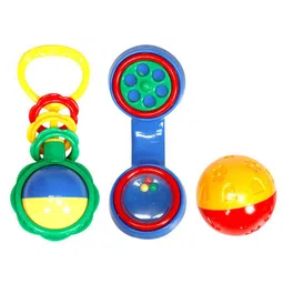 Mee Mee BPA Free Baby Rattles Set, Rattle Gift Set, Made of Food Grade Plastic, Grab Rattles and Soothing Teethers for Babies & Infants, Early Age Toys for Kids, Girls & Boys (Pack of 3, Multicolor)-picture-12
