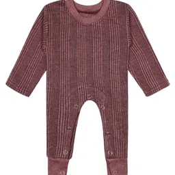 Superminis Full Sleeves Striped Thermal Romper - Brown-picture-10