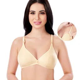 Bella Mama Maternity Non Wired Nursing Bra - Cream-image-95