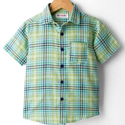 kookie kids india Kookie Kids Cotton Woven Half Sleeves Shirt With Checks - Multicolour-picture-30
