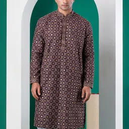 DEVOILER Men Embellished Sequinned Kurta image 3
