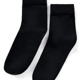 Pine Kids Knit Antimicrobial Ankle Length Solid Colour Socks Pack of 3 - Black image 2