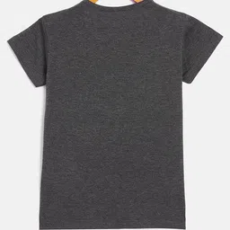Fort Divine Cotton Lycra Knit Half Sleeves The Sun Will Rise Text Printed Tee - Dark Grey image 3