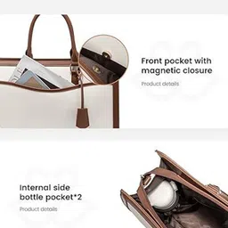 Lychee bags Women Colourblocked Shopper Tote Bag with Pouch image 4