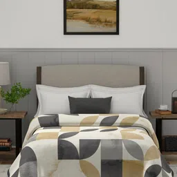 MYTRIDENT White & Black Ethnic Motifs Heavy Winter Double Bed Blanket-picture-12
