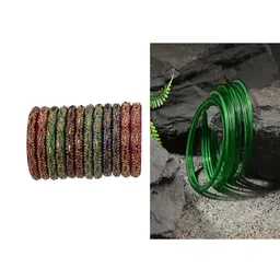 SOMIL Set Of 24 Artificial Stones Studded Ethnic Bangles-picture-24