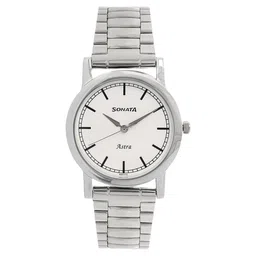 Sonata Quartz Analog White Dial Stainless Steel Strap Watch for Men-picture-17