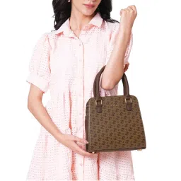 Lavie Womens Brown Mono Ll Tyra Satchel with Detachable Strap (S)-picture-36