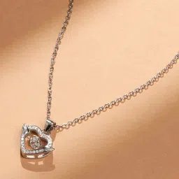 Palmonas 925 Sterling Silver Love Locked Heart Cz 925 Sterling Silver Necklace-image-6