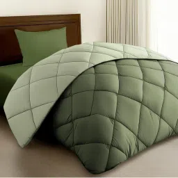 Story@Home Solid Single Comforter For Ac Room (Olive Green & Sage Green)-picture-39