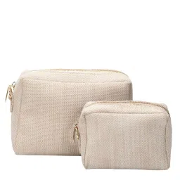 Joon Blu Minimal Beige Vanity Pouches (S)-image-67