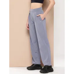 Alcis Women Grey Straight High-Rise Waist Track Pant image 2