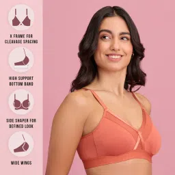 Nykd by Nykaa X-frame Cotton Support Bra - Carrot Nyb191 Orange image 2