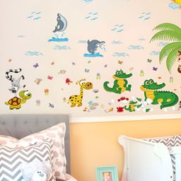 Asian royal Blue & Green Cartoon Printed Decals & Stickers-picture-14