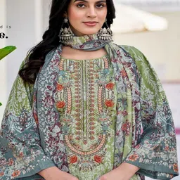 DRAVINAM Trends Floral Printed Pure Cotton Unstitched Dress Material-picture-16