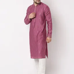 Ethnicity Men Embroidered Regular Kurta with Trousers image 5