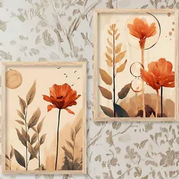 walllane Floral Wall Art With Frame Home Decor Wall Painting For Living Room Office Bedroom-picture-30