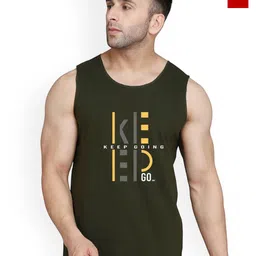 SLOWLORIS Men Pack Of 2 Printed Bio-Wash Combed Cotton Gym Vests-picture-29