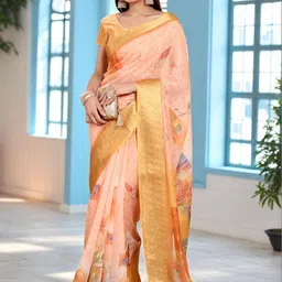 GULKEE FAB Floral Zari Saree image 4