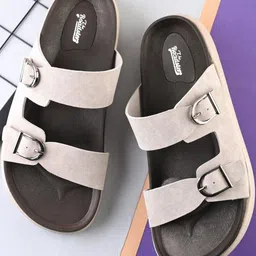 Roadster Men Beige PU Slip-On Comfort Sandals-picture-11