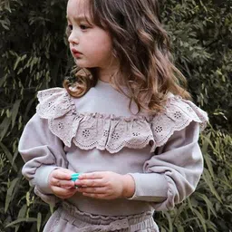 YK Girls Pink Solid Cotton Long Sleeves Sweatshirt-picture-43