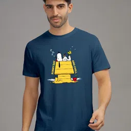 INDISSH Men Graphic Printed Round Neck Cotton T-shirt-picture-8