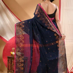 DESH BIDESH Ethnic Motifs Woven Design Zari Saree image 5