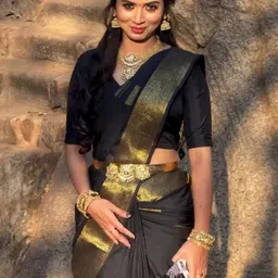 Vidula Fashion Woven Design Zari Silk Blend Handloom Saree image 3