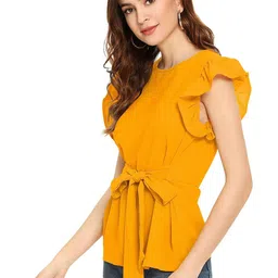 SZN Flutter Sleeve Peplum Top-picture-38