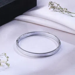 NVR Men Rhodium-Plated Kada Bracelet-picture-14