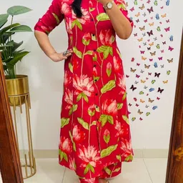 SRF JAIPUR Printed NecMandarin Collar Tunic & Trousers Co-Ords image 2