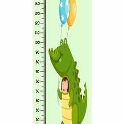 WENS Removable Height Measurement Wall Sticker Crocodile Print - Green-picture-8