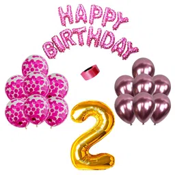 Shopperskart 2nd Birthday Balloon Decor Kit Pink - Pack Of 30-picture-31