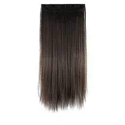 CRIBE 5 Clip-In Locks Straight Hair Extension - Brown - 24 Inch image 2